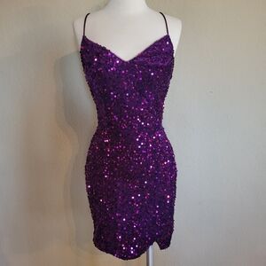 Purple Sequin Dress